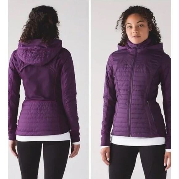 Lululemon First Mile  Jacket Size Dark Magenta Purple Winter run Coat - Picture 1 of 11